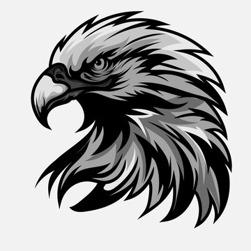 Eagle for tattoo or Tshirt design or outwear. Hunting style eagle background. Concept on white background isolated vector illustration