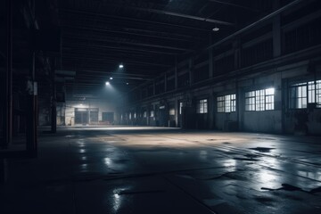 Dark Abandoned Factory Interiors with Industrial Ambiance