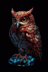 Obraz premium A wise and mysterious owl perched on a transparent background.
