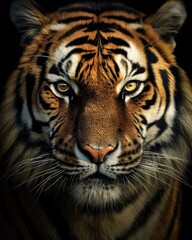 Fototapeta premium A powerful and fierce tiger on a transparent background. Generative AI.
