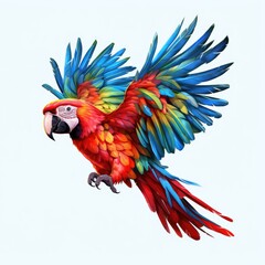 Obraz premium Bright and colorful macaw on a transparent background. Generative AI.