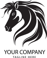 horse face logo isolated on white background