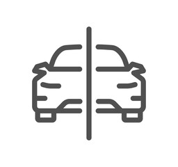 Car related icon outline and linear vector.