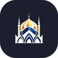 Modern mosque logo symbol or icon template, Mosque Leaf Creative Islamic logo design template, logo with a minimalist style.