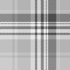 Black and white check plaid seamless vector pattern.