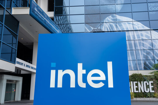 Intel headquarters in Santa Clara, California, USA - June 10, 2023. Intel Corporation is an American multinational corporation and technology company. 