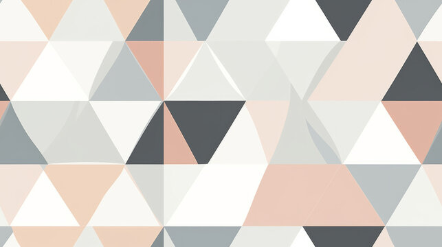 Seamless pattern background inspired by Scandinavian design with warm whites and pale pastels, geometric shapes sleek lines, minimalistic elements