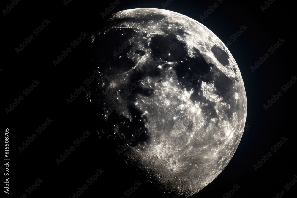 Canvas Prints close-up of moon, with visible craters and mountains, created with generative ai