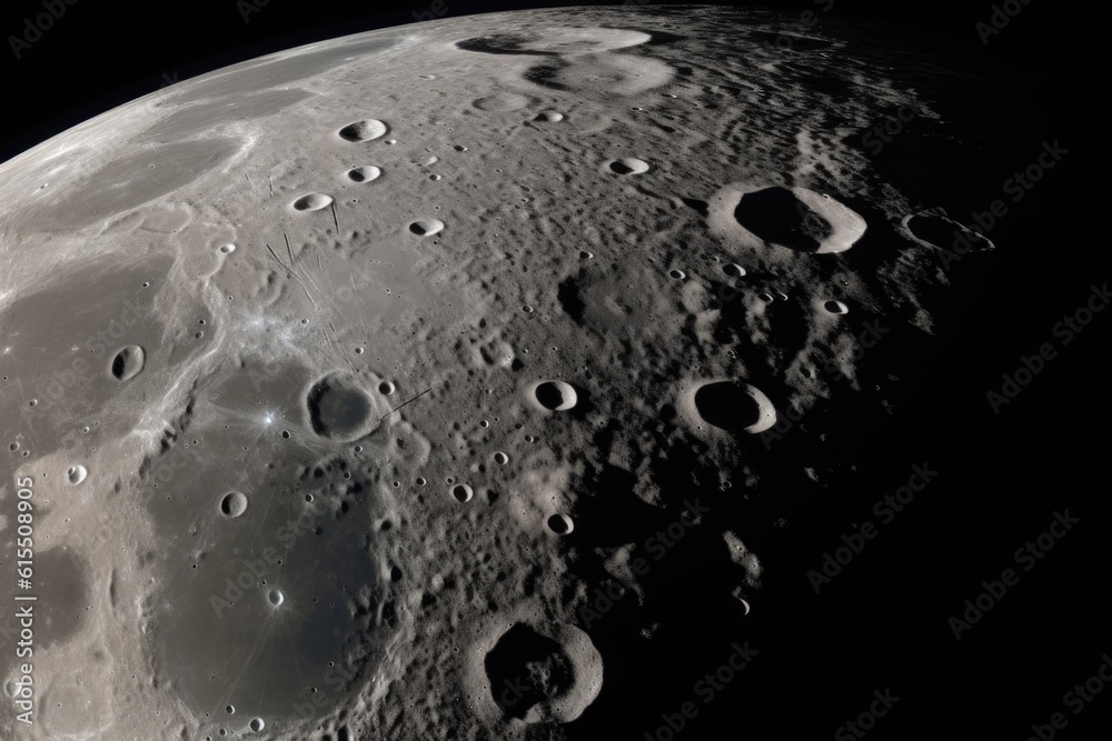 Canvas Prints close-up of moon, with its surface visible in great detail, created with generative ai