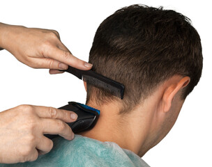 Man Getting His Head Shaved