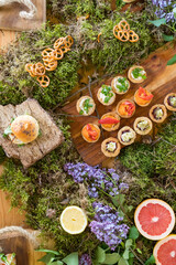 Outdoor reception finger food catering
