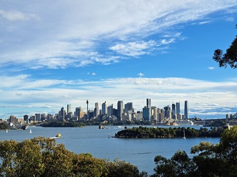 Sydney downtown as seen from the Taronga Zoo Sydney in Australia