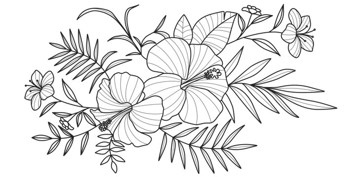hand drawn line art of a flower