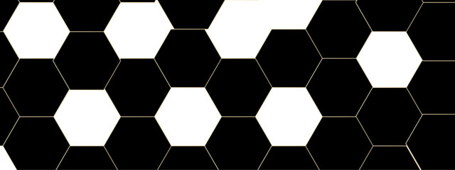 Abstract luxury black and golden liens seamless hexagon pattern background. Abstract hexagonal concept technology background. Vector Illustration.
