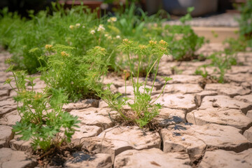 Garden nature drought view extremely hot summer