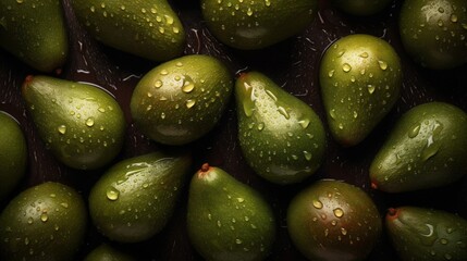 tropical dark wood food avocado background fresh green close-up vegetable raw. Generative AI.