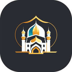 Modern mosque logo symbol or icon template, Mosque Leaf Creative Islamic logo design template, logo with a minimalist style.