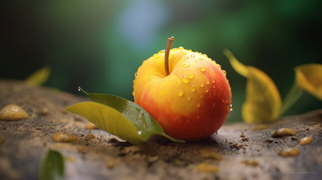 close up of apple HD 8K wallpaper Stock Photographic Image