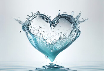 Fototapeta na wymiar blue heart falling into the water with a splash. Generative AI