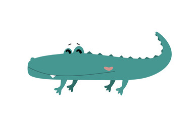 Cute crocodile,  vector image. Children's design, textiles, packaging.