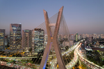 Obraz premium Octavio Frias de Oliveira Bridge, São Paulo, Brazil