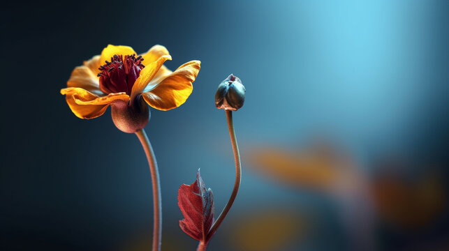 tulip on black HD 8K wallpaper Stock Photographic Image