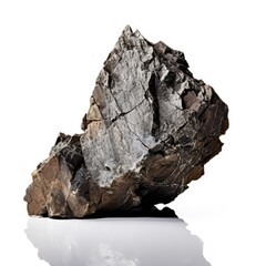 Fototapeta premium Natural rock stone isolated on a white background