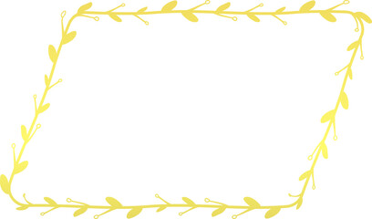 Parallelogram Shape luxury gold frame golden vector flower frame wreath floral Vector laurel decoration picture frame branches elements wedding anniversary new year Christmas award congratulations