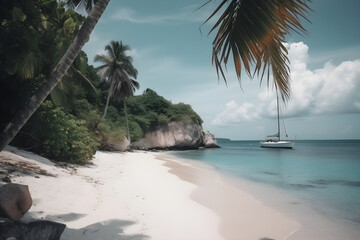 Obraz na płótnie Canvas Generative ai picture of beautiful tropical beach