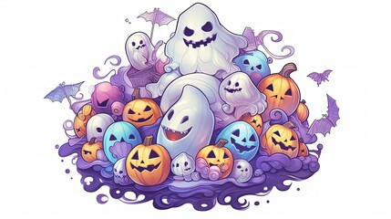 Obraz na płótnie Canvas Elements of Halloween seasonal celebration