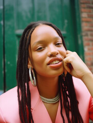 Carefree, close up skincare and beauty shot, young gen z style, ai generative