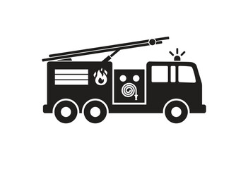 simple firetruck silhouette icon