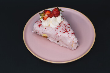 background of colorful cakes with fruit- close up of cakes