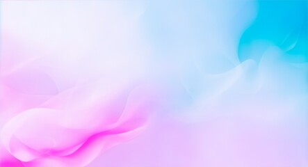 A beautiful light blue background with white smoke trailing across the floor with pink lighting. Abstract background for presentation - obrazy, fototapety, plakaty