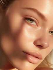 Carefree, close up skincare and beauty shot, young gen z style, ai generative