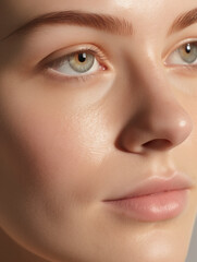 Carefree, close up skincare and beauty shot, young gen z style, ai generative