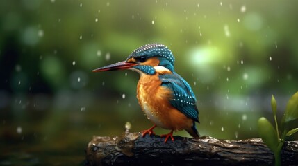 Fototapeta premium Generative AI, Common Kingfisher