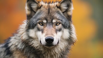Naklejka na ściany i meble Wolf wildlife close-up