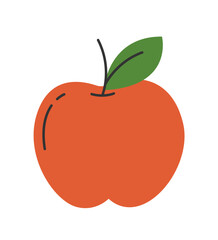 Fresh apple. Natural healthy fruit. Flat cartoon style vector illustration isolated on white background.