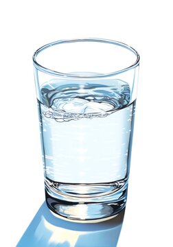 Glass of water on white background. Generative AI.