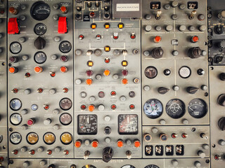 Control panel in a plane cockpit