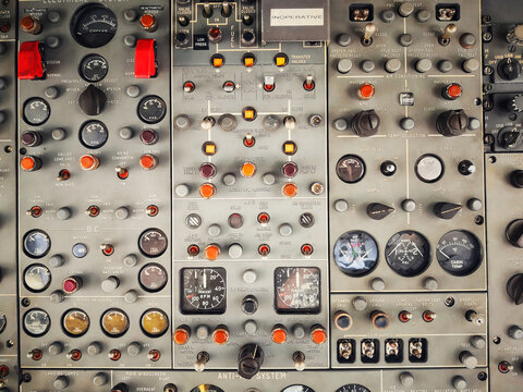 Control panel in a plane cockpit