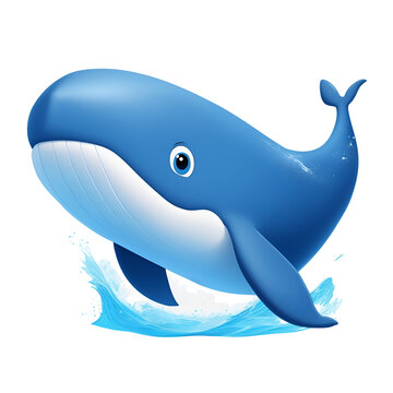 Whale with water splash effect