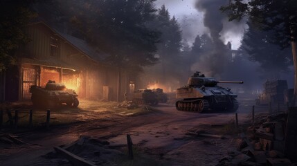 Fototapeta na wymiar Military Game Environment Art