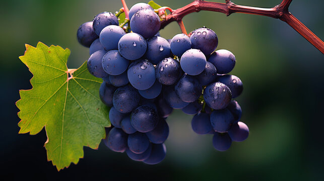 red grapes on vine HD 8K wallpaper Stock Photographic Image