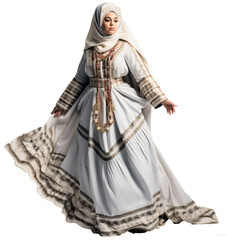 Naklejka premium Woman in arabian dress isolated on the transparent background PNG. AI generative. 