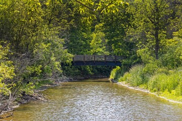 A bridge over a creek in a Wisconsin state park