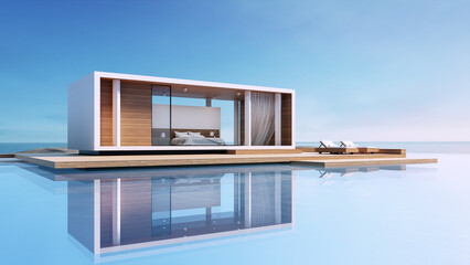 Modern Pool Villa Sea view - 3D rendering  - 615525345