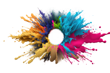 explosion powder colors isolated on white