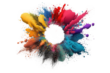 explosion powder colors isolated on white